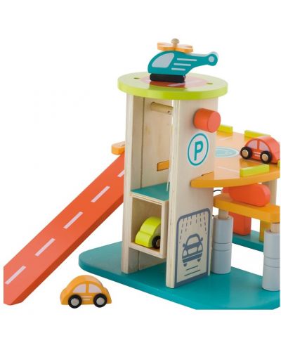 Дървена играчка Andreu Toys - Паркинг, на 3 нива - 2
