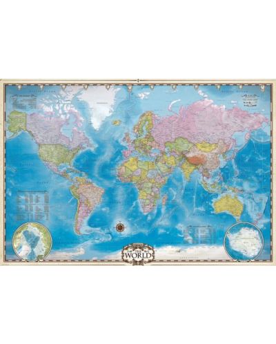 Пъзел Eurographics от 2000 части - Карта на света - 2
