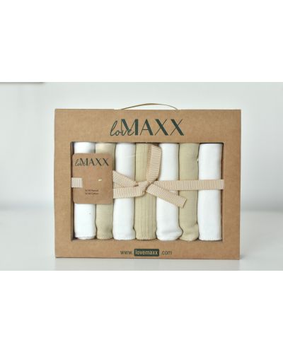 Памучни кърпи LoveMAXX - 7 броя, 20 х 20 cm, бежови - 2