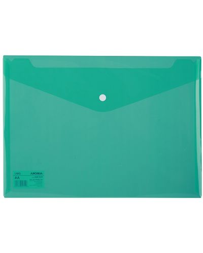 Папка с копче Deli Aurora - E5505, A4, прозрачна, зелена - 1