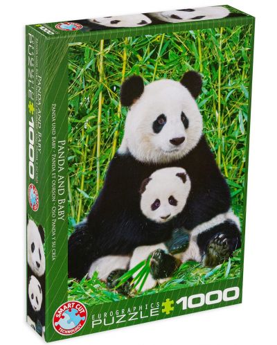 Пъзел Eurographics от 1000 части – Панда и малкото ѝ - 1