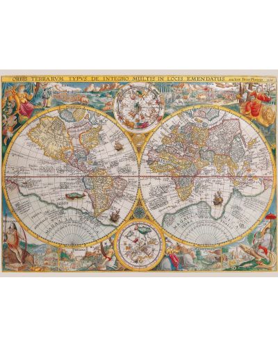 Пъзел Ravensburger от 1500 части - Карта на света от 1594 г. - 2