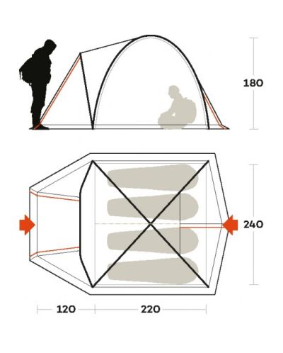 Палатка Ferrino - Tenere, четириместна, зелена - 5