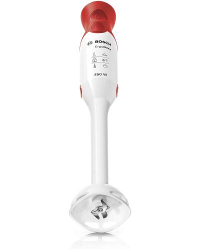 Пасатор Bosch - ErgoMixx MSM64010, 450W, 2 степени, бял/червен - 2