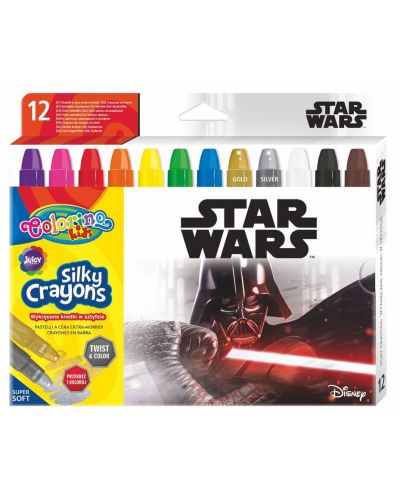 Пастели Colorino - Star Wars Silky, 12 цвята - 1
