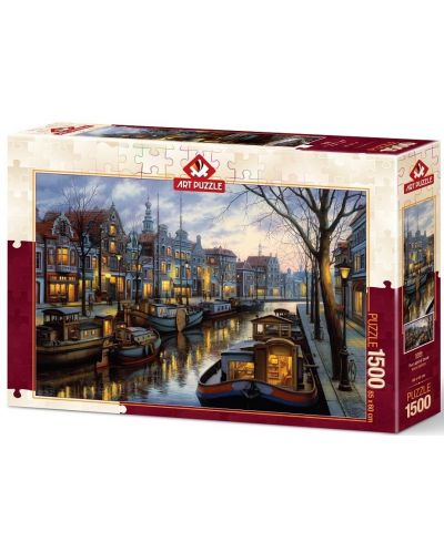 Пъзел Art Puzzle от 1500 части - Светлини по канала - 1