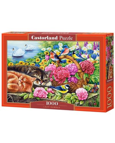 Пъзел Castorland от 1000 части - Коте в градината - 1