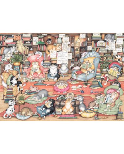 Пъзел Ravensburger от 1000 части - Crazy Cats: Книжният клуб на Бингли - 2