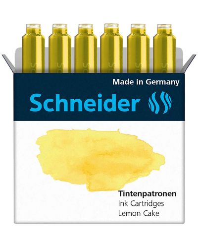 Патрончета за писалка Schneider - Лимон, 6 броя - 1