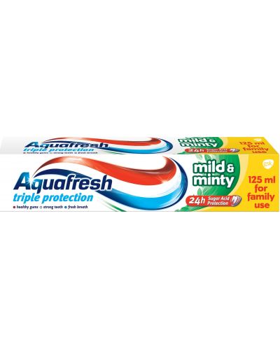 Aquafresh Triple Protection Паста за зъби Mild & Minty, зелена, 125 ml - 1