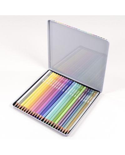 Пастелени моливи Kidea в метална кутия - 24 цвята - 3