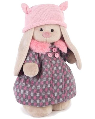 Плюшена играчка Budi Basa - Зайка Ми, с палто и розова шапка, 25 cm - 1