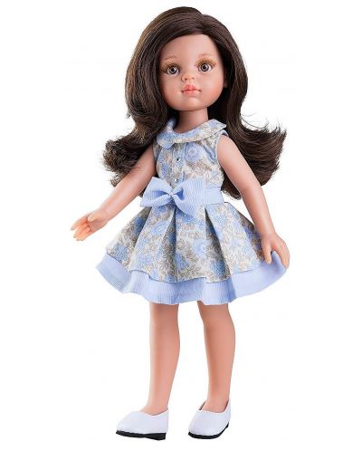 Кукла Paola Reina Amigas - Карол, с рокля на цветя и панделка, 32 cm