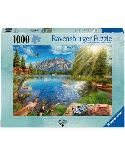 Пъзел Ravensburger от 1000 части - Живот на езерото - 1
