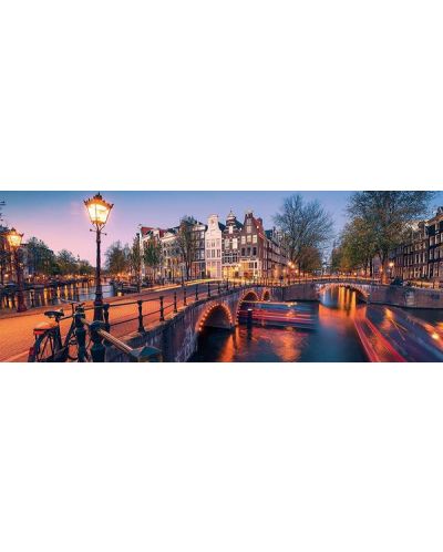 Панорамен пъзел Ravensburger от 1000 части - Вечер в Амстердам - 2