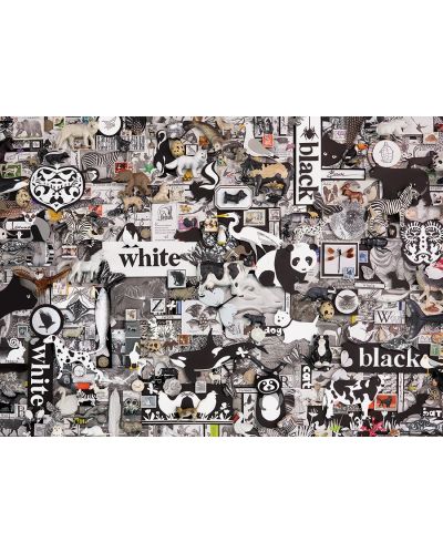 Пъзел Cobble Hill от 1000 части - Черно-бели животни, Шели Дейвис - 2