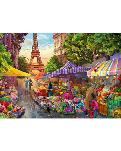 Пъзел Trefl от 1000 части - Магазинче за цветя, Париж - 2
