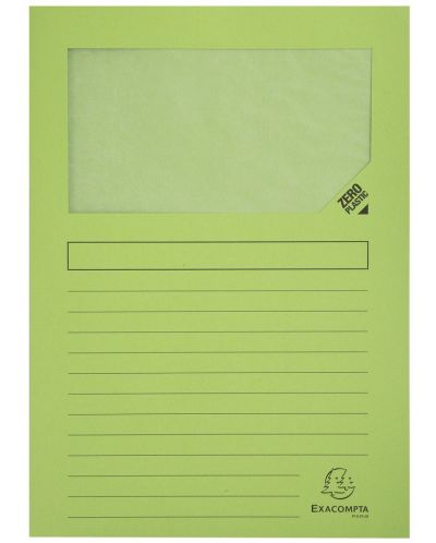 Папка за картотека Exacompta - L-образна, с прозорец, 120 g/m2, 22 x 31 cm, асортимент, 10 броя - 10
