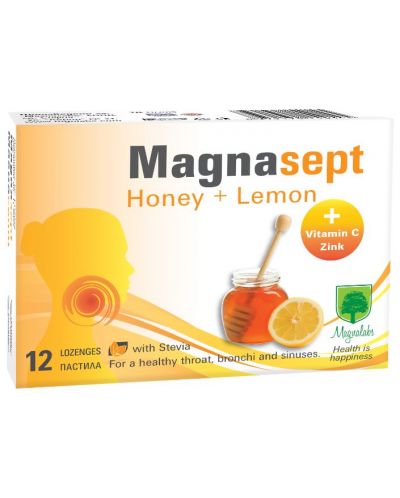 Magnasept, Honey + Lemon, 12 пастила, Magnalabs - 1