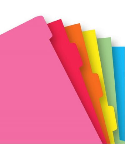 Пълнител за органайзер Filofax A5 - Индекси, ярки цветове - 2
