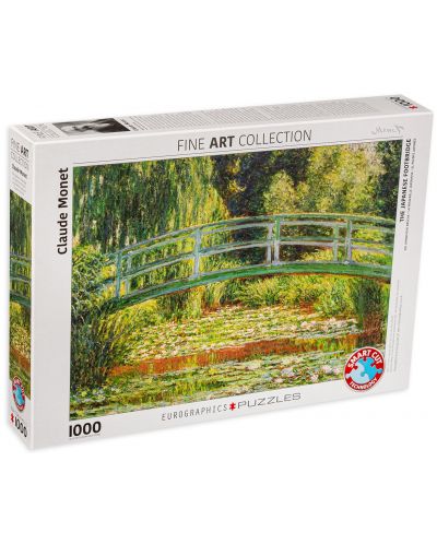 Пъзел Eurographics от 1000 части – Японски мост/Водни лилии, Клод Моне - 1