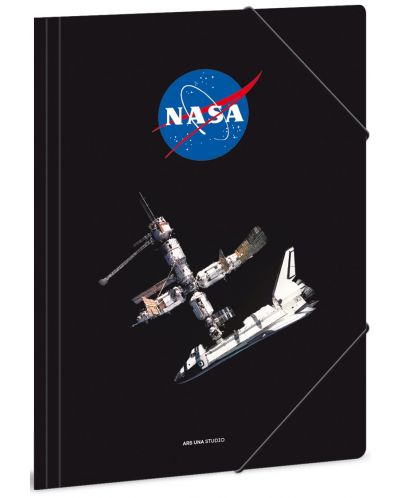 Папка с ластик Ars Una NASA - Черна, А4 - 1