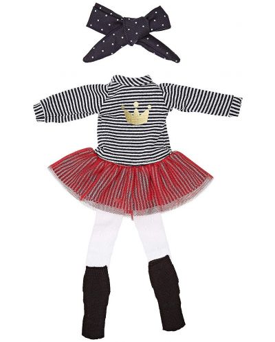 Комплект дрехи за кукла Paola Reina - Рокля на черно и бяло райе, 32 cm - 2