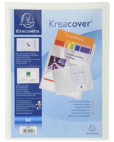 Папка за оферти и презентации Exacompta - Kreacover, PP, A4, бяла - 1