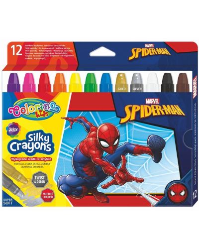 Пастели Colorino - Marvel Spider-Man Silky, 12 цвята - 1