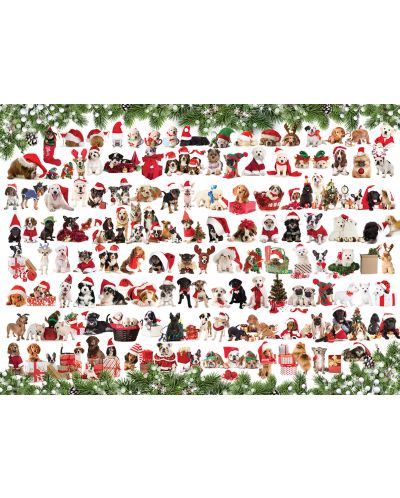 Пъзел Eurographics от 1000 части - Коледни кученца - 2