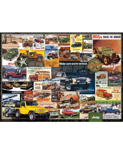 Пъзел Eurographics от 1000 части – Ретро реклами на автомобили Jeep - 2