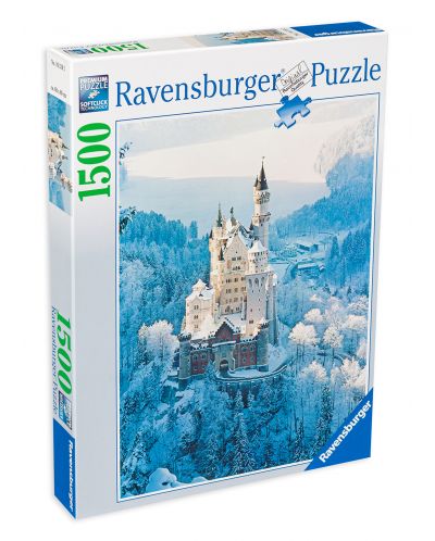 Пъзел Ravensburger от 1500 части - Замъкът Нойшванщайн през зимата - 1