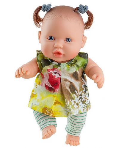 Кукла-бебе Paola Reina Los Peques - Грета, с рокличка с флорални мотиви, 21 cm - 1
