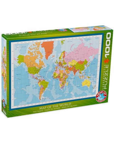 Пъзел Eurographics от 1000 части - Модерна карта на света - 1