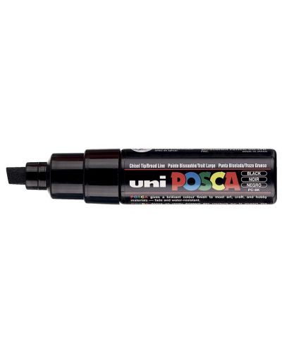 Перманентен маркер Uniball Posca на водна основа – Черен, 8.0 mm - 1