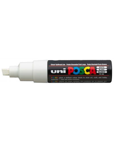 Перманентен маркер Uniball Posca на водна основа – Бял, 8.0 mm - 1