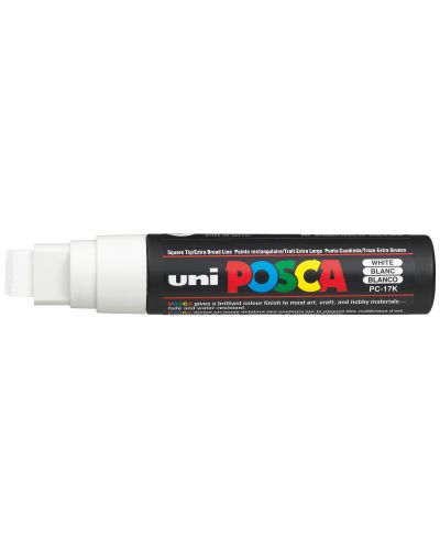 Перманентен маркер Uniball Posca на водна основа – Бял, 15.0 mm - 1