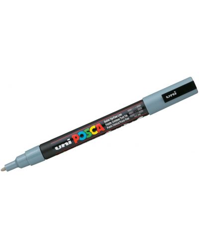 Перманентен маркер с объл връх Uni Posca - PC-3M, 1.5 mm, сив - 1
