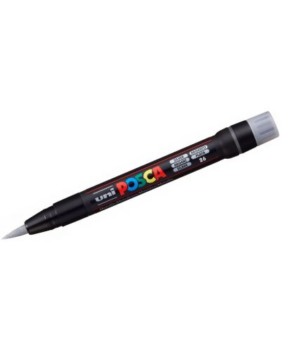 Перманентен маркер четка Uni Posca - PCF-350, сребърен - 1
