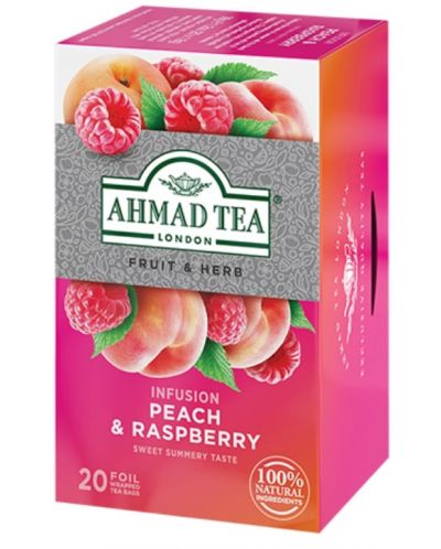 Peach & Raspberry Плодов чай, 20 пакетчета, Ahmad Tea - 1