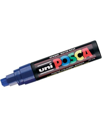 Перманентен маркер със скосен връх Uni Posca - PC 17K L, 15 мм, светлосин - 1