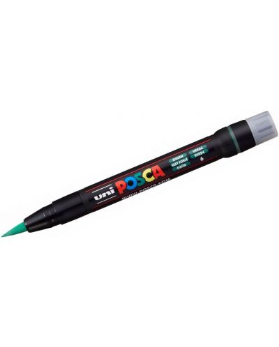 Перманентен маркер четка Uni Posca - PCF-350, зелен - 1