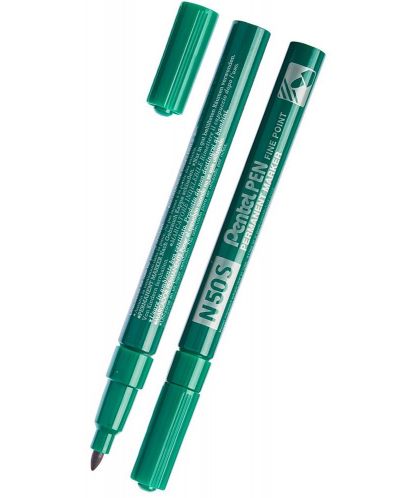 Перманентен маркер Pentel N50S - 1.0 mm, зелен - 1