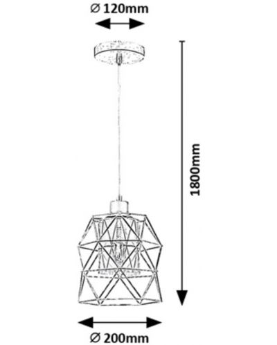 Пендел Rabalux - Emrys 72111, IP20, E27, 1 x 40 W, черен мат - 7