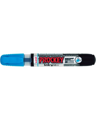 Перманентен маркер Uni Prockey - PM-225F, на водна основа, 1.4-2.0 mm и 3.7 mm, светлосин - 1