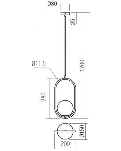 Пендел Smarter - Niva 01-2624, IP20, 240V, E14, 1x28W, златист мат - 2