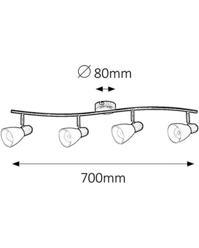 Петорен спот Rabalux - Soma 6594, IP20, E14, 5 x 40W, 230V, антично кафяв - 2