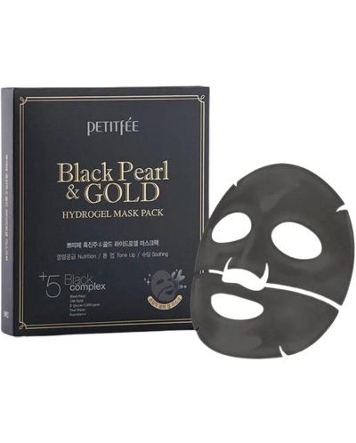 Petitfee & Koelf Хидрогелна маска Black Pearl & Gold, 32 g - 2