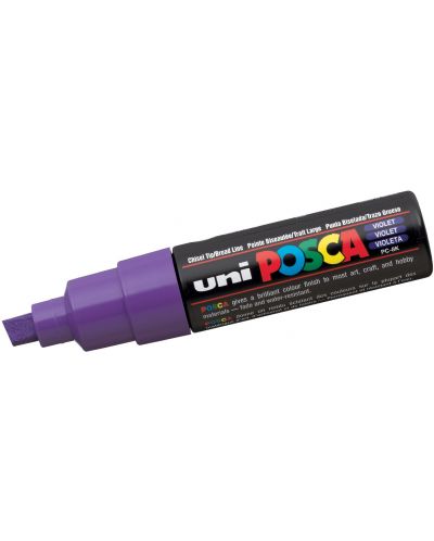 Перманентен маркер със скосен връх Uni Posca - PC-8K, 8 mm, лилав - 1