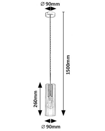 Пендел Rabalux - Esta 72049, IP20, 230V, E27, 1 x 40W, черен мат - 6